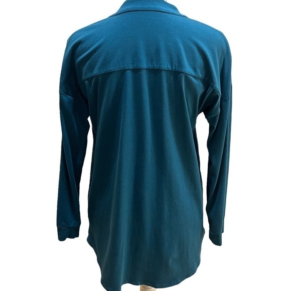 Soft Surroundings Teal Blue Button Down Top w/Pockets Sz XS - Picture 2 of 9